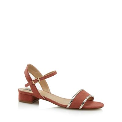 Dark pink 'Caiden' flat block heel ankle strap sandals